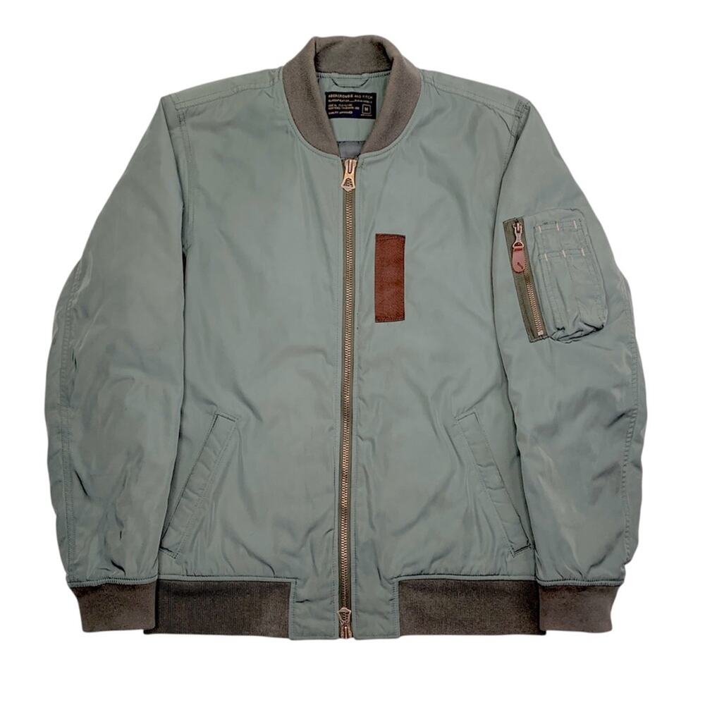 Abercrombie MA1 Military Flight Jacket Mens M Green Y2K Bomber Insulated